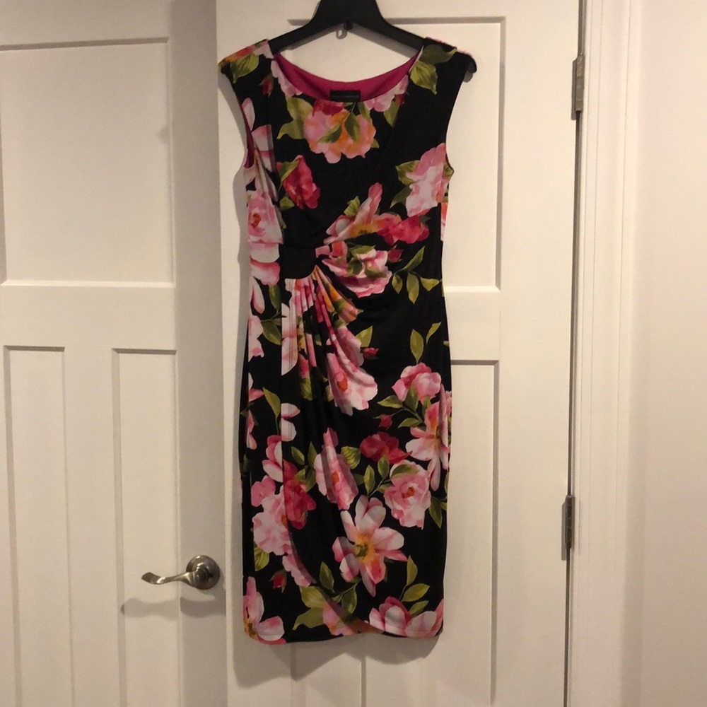 Black floral print dress